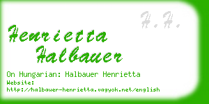 henrietta halbauer business card